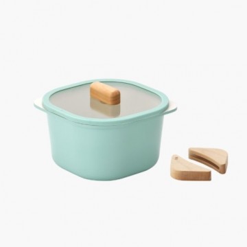 Neoflam - FIKA 16cm IH湯鍋連蓋+木手柄2件 (薄荷綠)