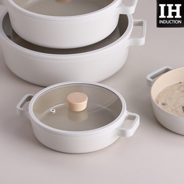 Neoflam - FIKA 20cm IH雙耳燉鍋連蓋 (白色)