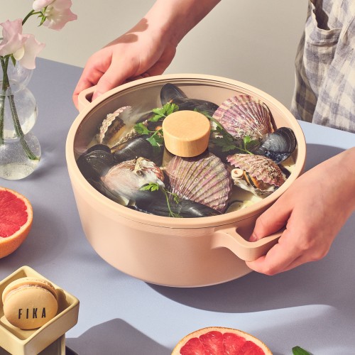 Neoflam - FIKA 22cm IH雙耳湯鍋連蓋 (粉色)