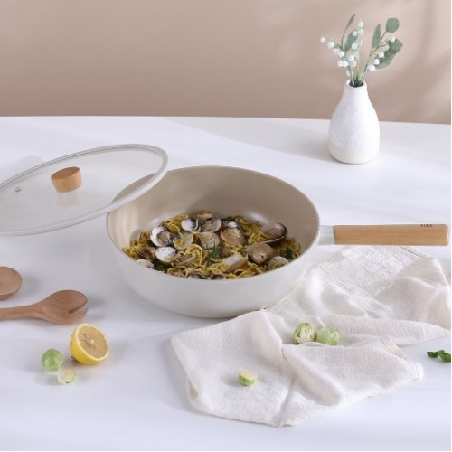 Neoflam - FIKA 30cm IH單柄炒鍋 (連蓋) (白色)