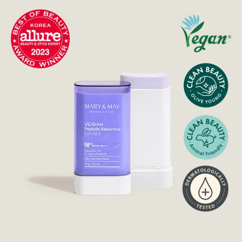 Mary & May Vegan Peptide Bakuchiol Sun Stick 純素胜肽補骨脂酚防曬棒 SPF50+ PA++++ 18g
