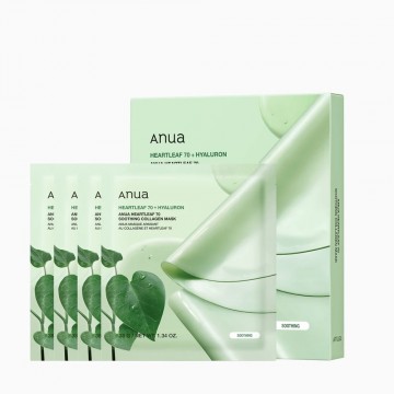 ANUA Heartleaf 70 Soothing Collagen Mask 魚腥草70%舒緩鎮靜膠原蛋白面膜4片/盒