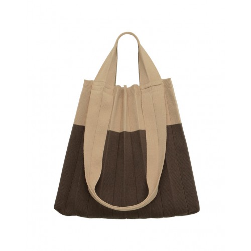 PLEATSMAMA Two-Way Shopper Bag Cafe Mocha