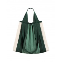 PLEATSMAMA Two-Way Shopper Bag Deep Green