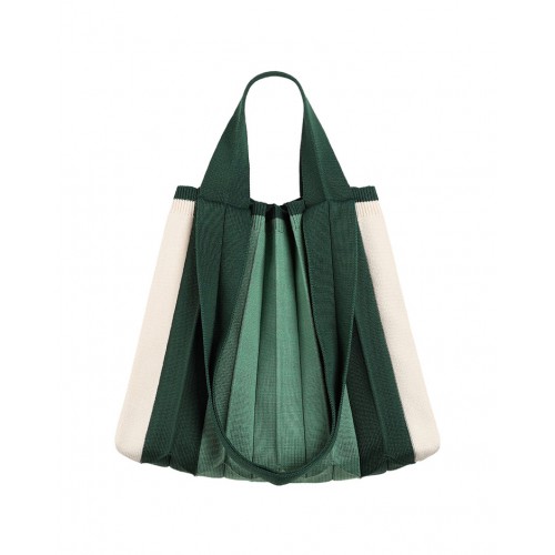 PLEATSMAMA Two-Way Shopper Bag Deep Green