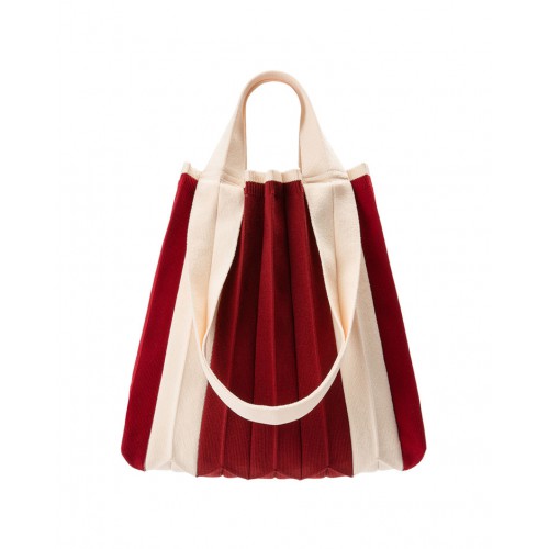PLEATSMAMA Two-Way Shopper Bag Red