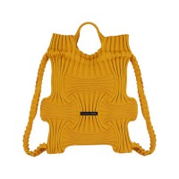 PLEATSMAMA Mini Bow Backpack Mustard