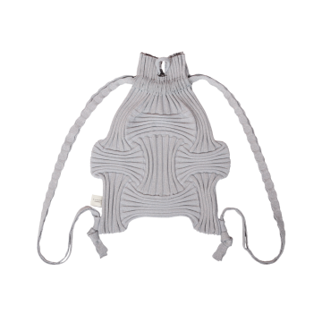 PLEATSMAMA New Bow Backpack Glitter Sliver