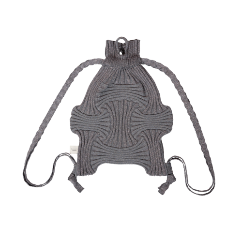 PLEATSMAMA New Bow Backpack Glitter Stone Brown