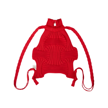 PLEATSMAMA New Bow Backpack Red