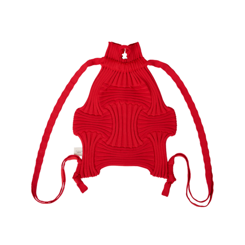 PLEATSMAMA New Bow Backpack Red