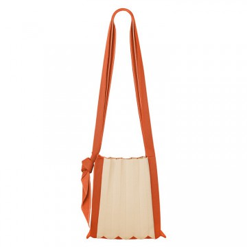 PLEATSMAMA New Cross Bag Cream Orange
