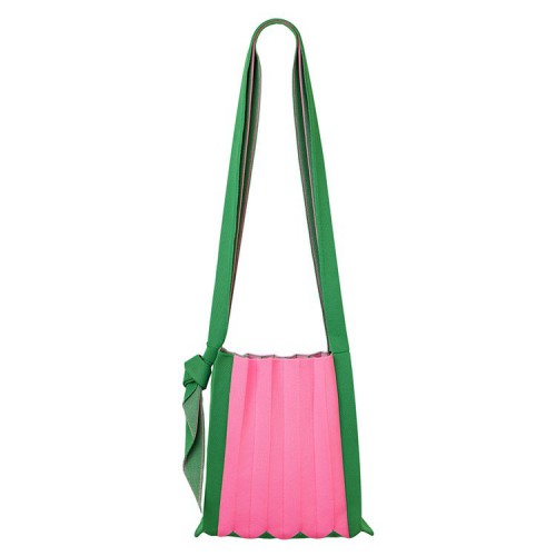 PLEATSMAMA New Cross Bag Pink Green