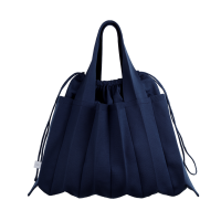PLEATSMAMA Big Shoulder Bag Navy