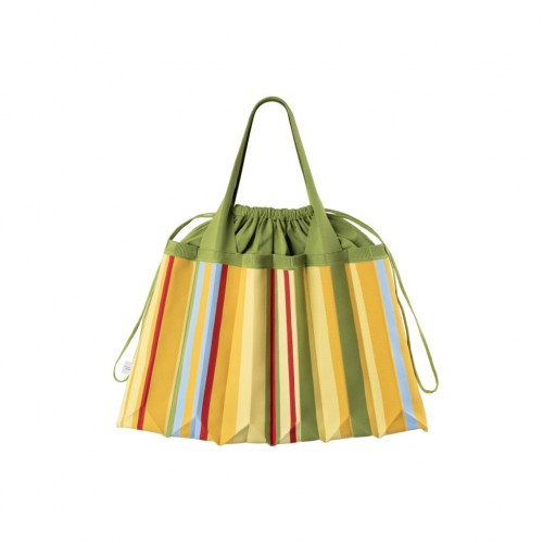 PLEATSMAMA Big Shoulder Bag Garden Stripe