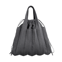 PLEATSMAMA Big Shoulder Bag Glitter Stone Brown