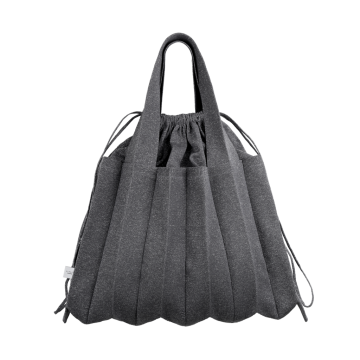 PLEATSMAMA Big Shoulder Bag Glitter Stone Brown