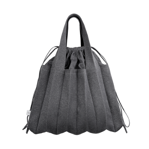 PLEATSMAMA Big Shoulder Bag Glitter Stone Brown