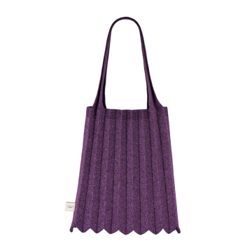 PLEATSMAMA New Shoulder Bag Glitter Deep Purple
