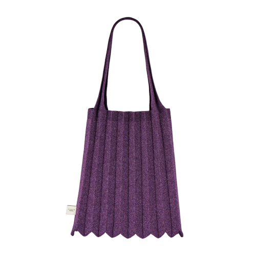 PLEATSMAMA New Shoulder Bag Glitter Deep Purple