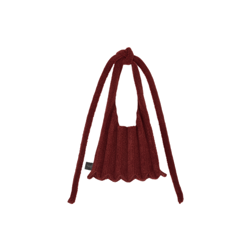 PLEATSMAMA Poodle Shoulder Bag Burgundy