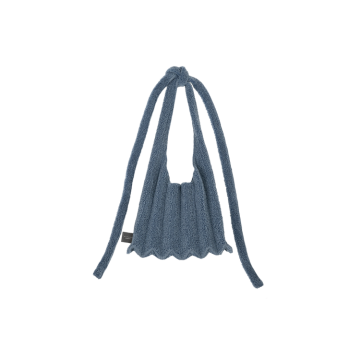 PLEATSMAMA Poodle Shoulder Bag Denim Blue