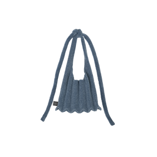 PLEATSMAMA Poodle Shoulder Bag Denim Blue