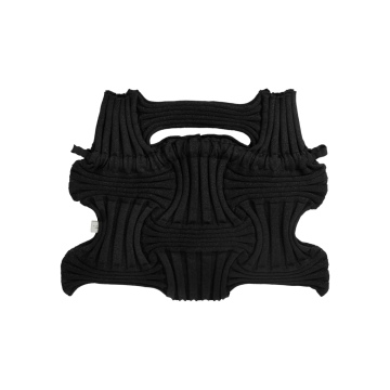 PLEATSMAMA Big Bow Bag Glitter Black