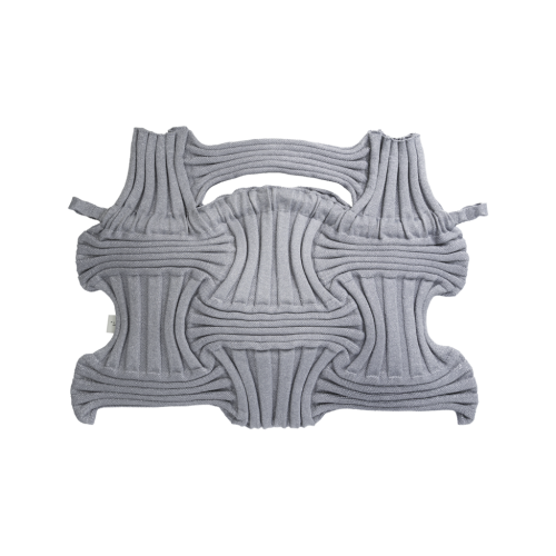 PLEATSMAMA Big Bow Bag Glitter Silver