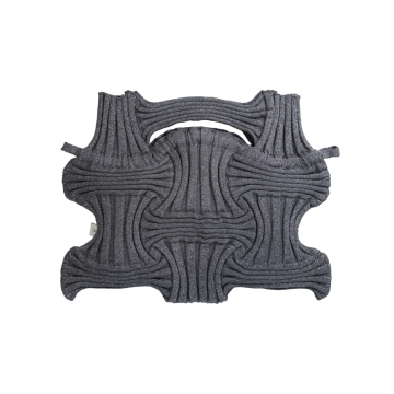 PLEATSMAMA Big Bow Bag Glitter Stone Brown