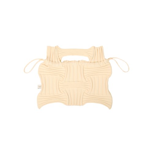 PLEATSMAMA Big Bow Bag Ivory