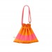 PLEATSMAMA Handle Bubble Bag Orange