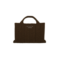 PLEATSMAMA Poodle Oversized Tote Bag Chocolate