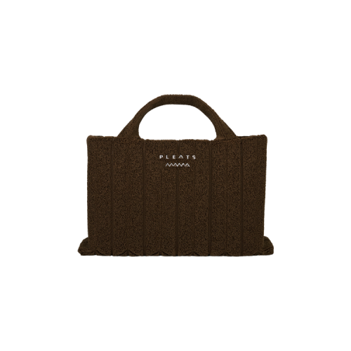 PLEATSMAMA Poodle Oversized Tote Bag Chocolate