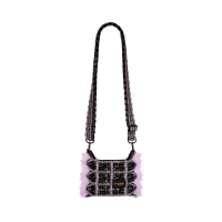 PLEATSMAMA Tweed Mini Sacoche Bag Lavender