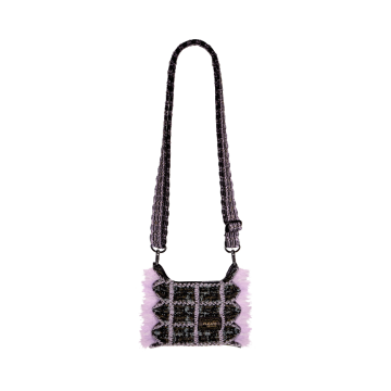 PLEATSMAMA Tweed Mini Sacoche Bag Lavender