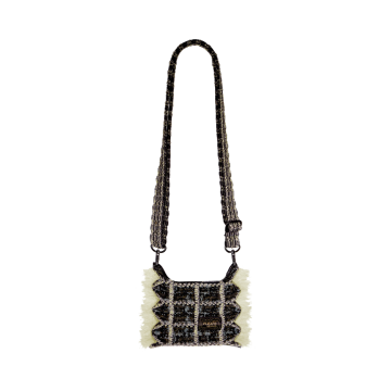 PLEATSMAMA Tweed Mini Sacoche Bag Lime